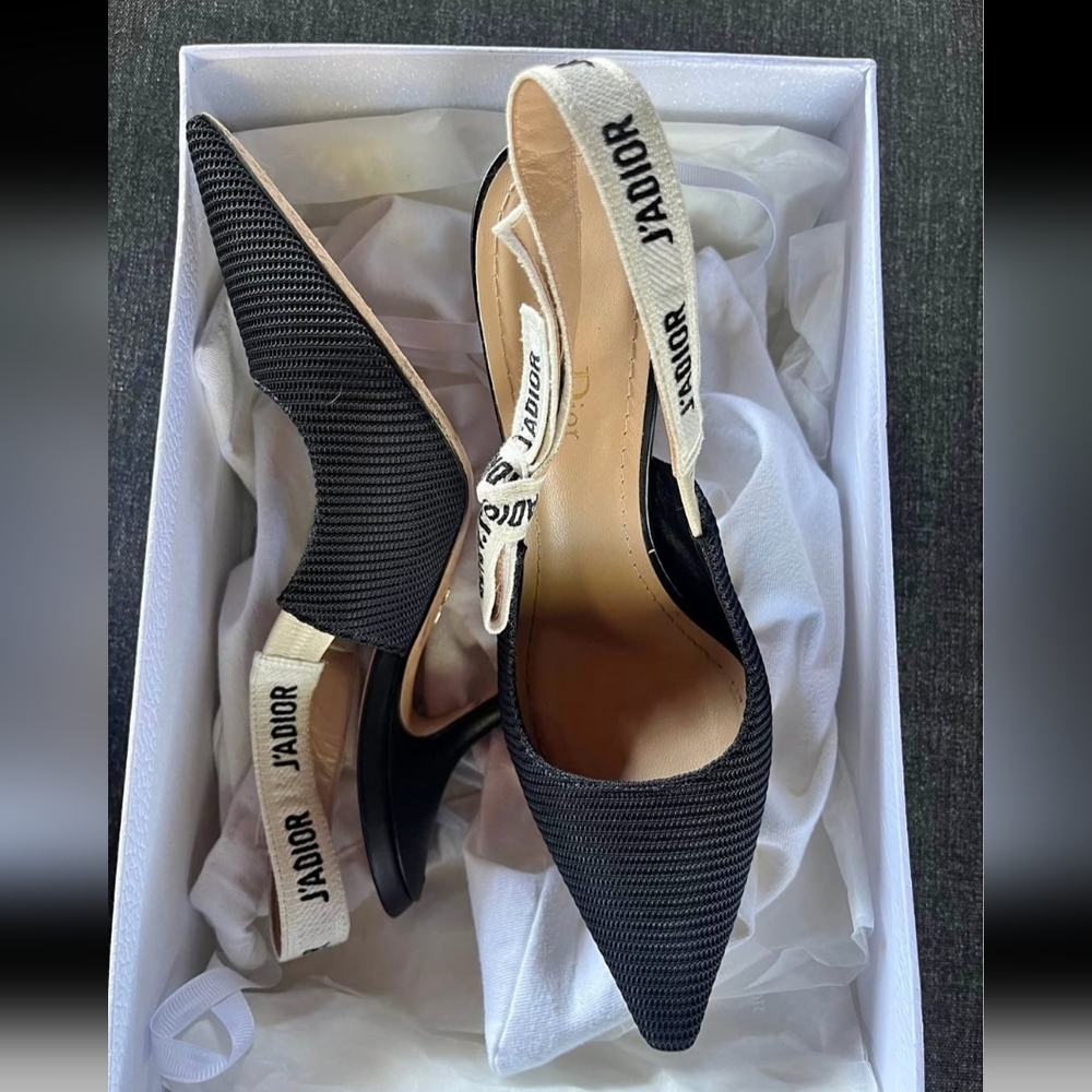J'Adior Slingback PumpBlack Technical Fabric 37/ US 6.5 - Picture 17 of 17